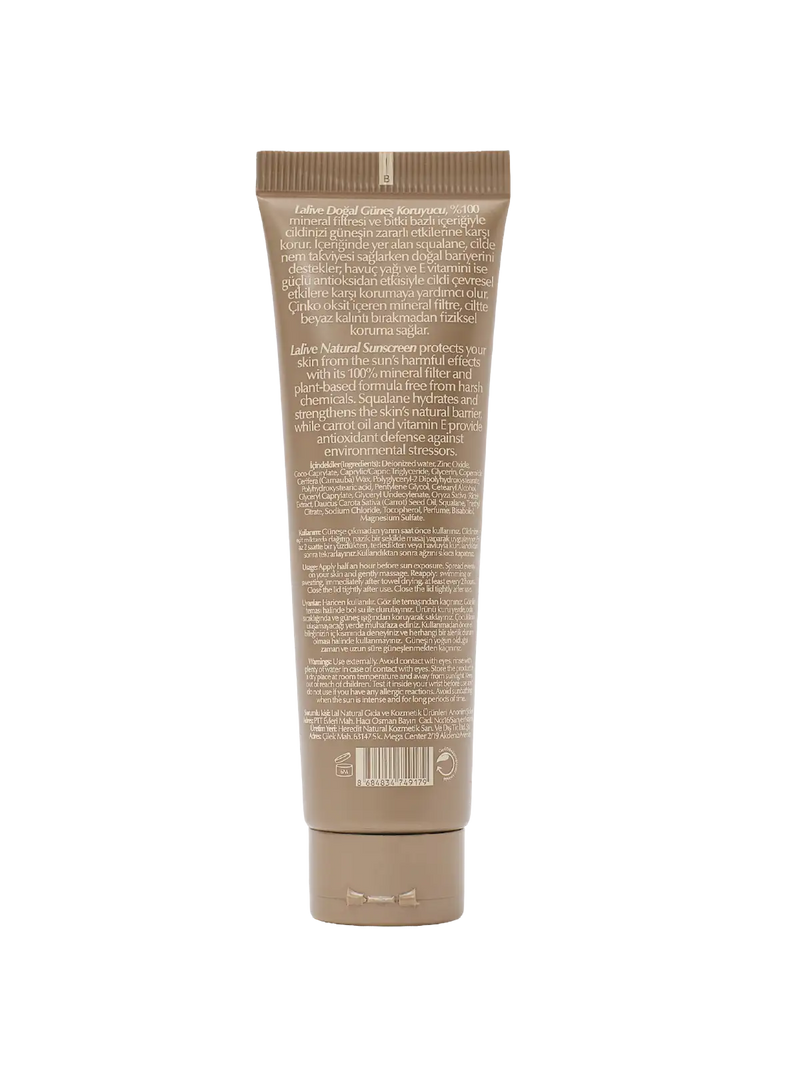Lalive Mineral Filtre Güneş Kremi %100 Doğal 50 SPF